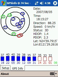 13. Avviare il software di navigazione o il programma GPSinfo per controllare lo stato del posizionamento GPS. 5.