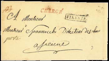 Firenze, 26 marzo 1808 Lettera del direttore delle poste di Firenze Monsieur Urtin, diretta al suo collega di Siena Giuseppe Spannocchi e concernente il sevizio postale: in attesa dell arrivo del