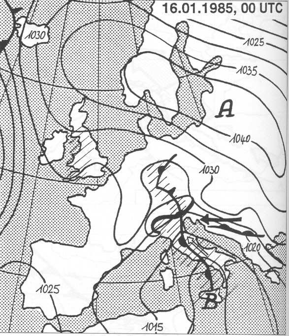 Nevicata di Milano 1985 Depressione sul