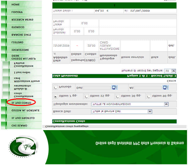 Il Tuo Conto La consultazione del
