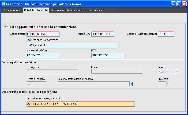 A D H O C R E V O L U T I O N D O C U M E N T A Z I O N E F A S T P A T C H Formato comunicazione e quadri Dati aggregati Se attivo, il file generato seguirà quanto indicato dalla normativa per la