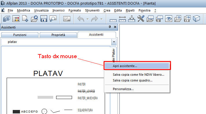 A questo punto Allplan è configurato correttamente per la generazione del file Dxf Platav Desk. 2.