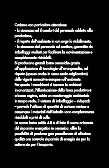 Lavoriamo per rendere più bella la vostra vita nel rispetto dell ambiente We work to improve your life respecting the environment Curiamo con particolare attenzione: - la sicurezza ed il comfort del