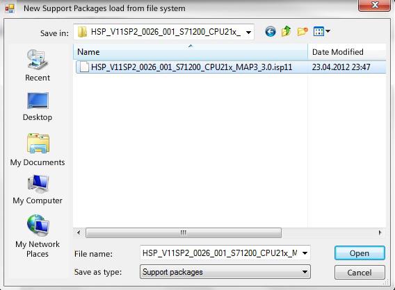 Con il quinto passo aprire l'hardware Support Package desiderato in formato '*.isp11' e aprirlo.