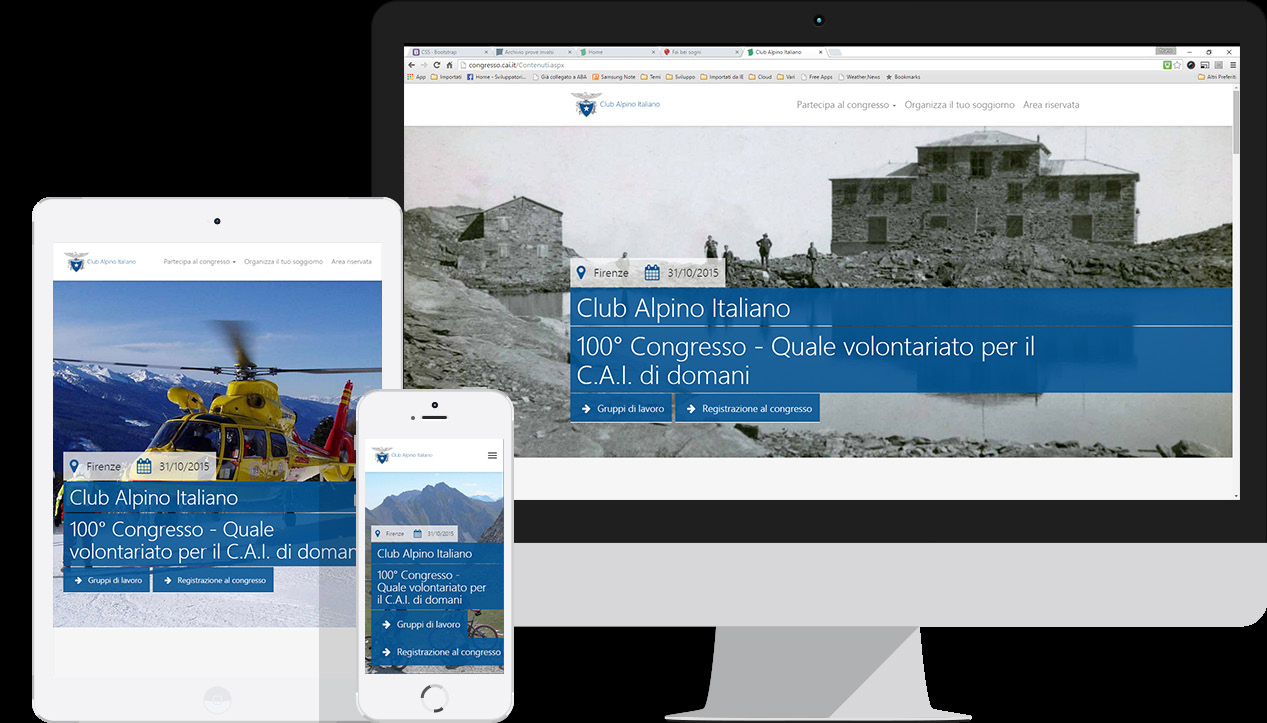100 Congresso del Club Alpino Italiano Cliente: Club Alpino Italiano Caratteristiche: Sito responsive monopagina con slide show e pagine blog.