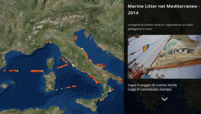 Legambiente e il monitoraggio dei rifiuti marini galleggianti Legambiente ha iniziato nel 2013 il monitoraggio dei rifiuti marini galleggianti, in concomitanza con la navigazione estiva della sua