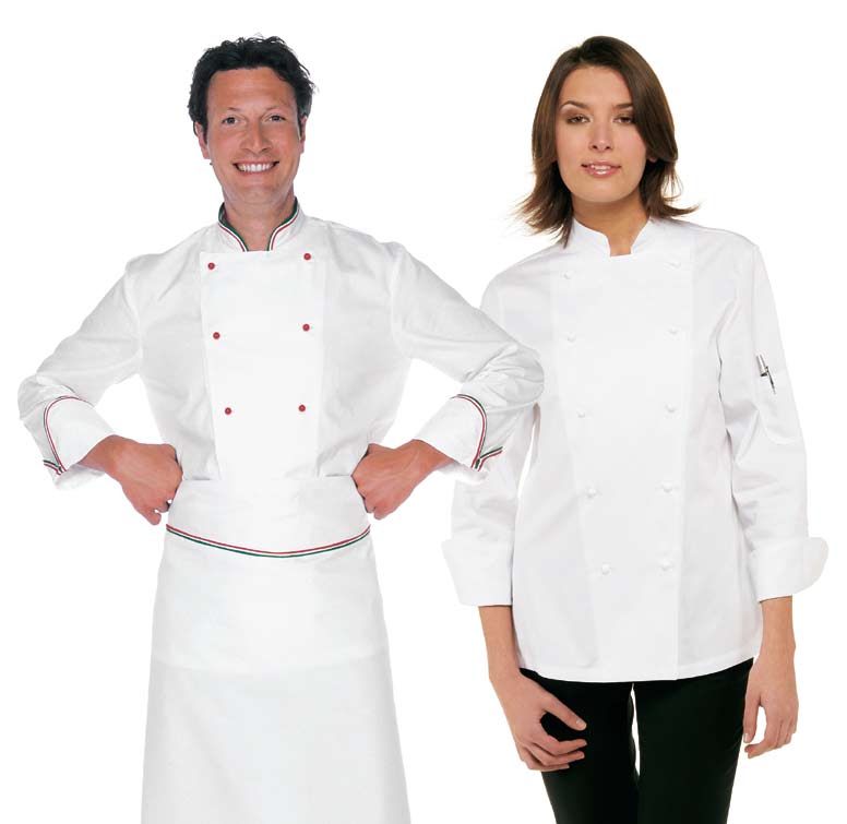 Art. 134 Art. 183 Art. 450/B Art. 134 GIACCA CUOCO CHEF JACKET GR 310 MTL - XXXL Art.450/B GREMBIULE LUNGO LONG APRON GR 280 MTL TAGLIA UNICA - ONE SIZE 95 x 96 cm Art.