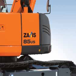 Una macchina su cui fare affidamento anche nelle condizioni di lavoro più difficili Componenti resistenti Grazie ad una serie di componenti particolarmente resistenti, il nuovo ZAXIS 85US è in grado