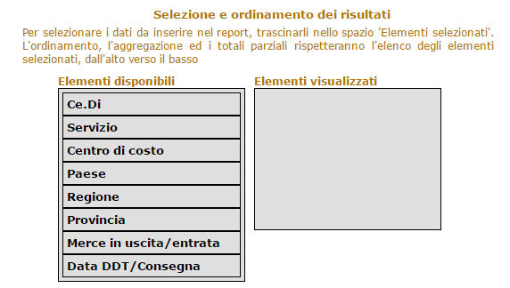 REPORT Sono attualmente presenti due tipologie di report che permettono di elaborare statistiche che si basano rispettivamente sul costo calcolato oppure sugli importi fatturati.