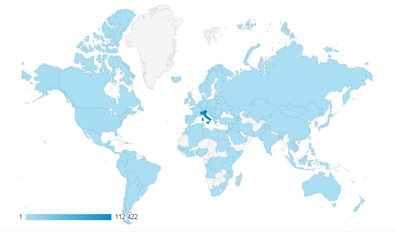 Provenienza geografica (primi 10 Paesi) Paese Accessi Italia 112.422 Francia 3.018 Stati Uniti 2.