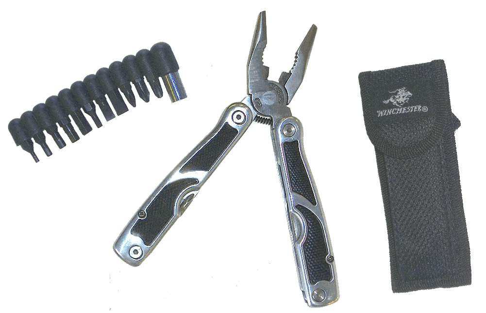 BINOCCOLO TASCABILE 10 X 25 COMPLETO DI FODERO PINZA WINCHESTER MULTITOOL In acciaio pieghevole Fodero in