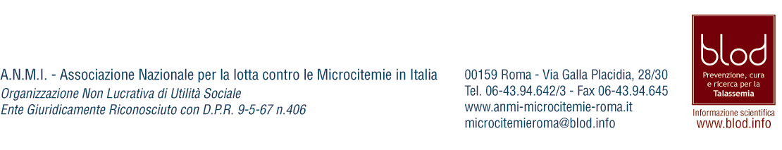 37 ANNI DI APPLICAZIONE DEL PIANO REGIONALE DI PREVENZIONE DELL ANEMIA MEDITERRANEA NEL LAZIO RELAZIONE RIASSUNTIVA Anche quest'anno, a conclusione del precedente anno scolastico, nel mese di giugno,