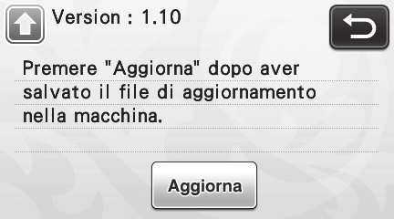 Sarà visualizzata la schermata seguente sul display LCD. Terminato l'aggiornamento, è visualizzato il messaggio di completamento. f Scollegare il cavo USB, quindi spegnere e riaccendere la macchina.