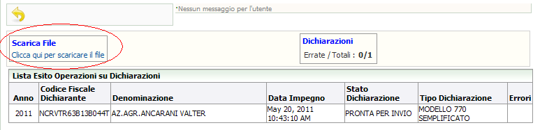 possibile deselezionare quelli che non si vogliono stampare. Il pulsante Deseleziona permette di deselezionarli tutti per poi selezionare solo quello desiderato.