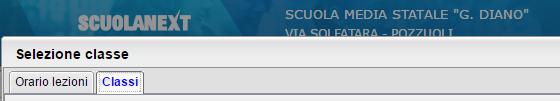 L'attivazione di un tab, mediante il click del mouse, rende visibili i contenuti ad esso associati) inoltre, potrà connettersi a una qualunque classe della scuola, per il giorno