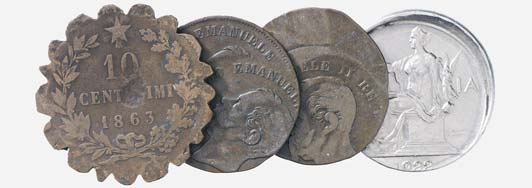 5929 Vittorio Amedeo II - Lira 1690 e 1/2 lira 1676, C. Emanuele II cagliarese 1766 e E.
