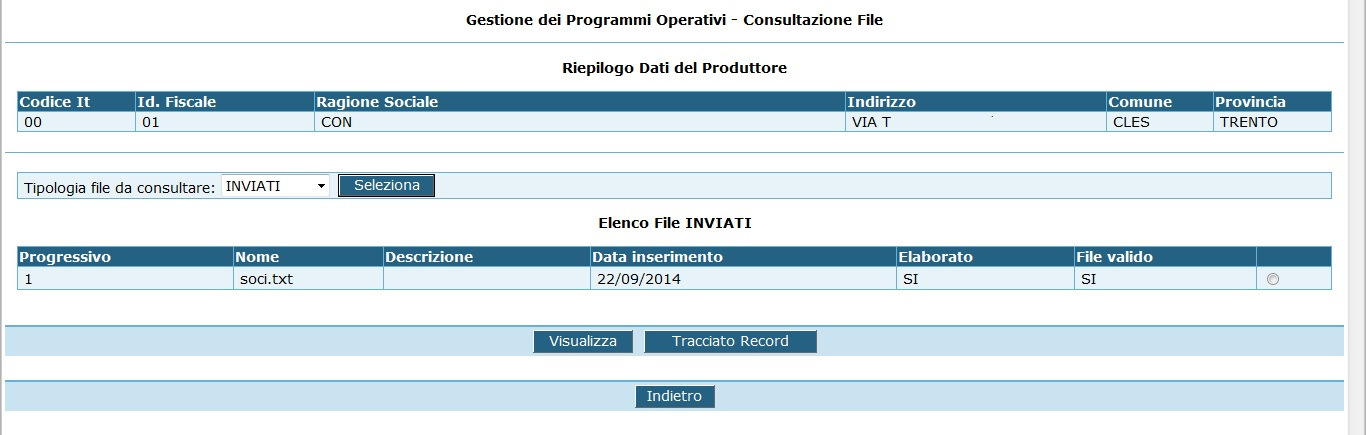 non sarà visualizzabile dalla funzione consultazione elaborazione e nella ricerca delle doppie associazioni.