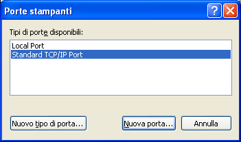 CONFIGURAZIONE DEI COLLEGAMENTI DI STAMPA 21 3 Fare clic sulla scheda Porte. 4 Per aggiungere una nuova porta, fare clic su Aggiungi porta.