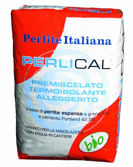 PERLICAL Perlical è un premiscelato in polvere a base di perlite espansa Perlideck, cemento Portland 42,5 R e speciali additivi.