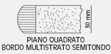 27 C2 Piani laminato colore, Ignifugo Bordo PVC Nero, Grigio o legno 27 E Piani laminato colore Bordo Massello 30 G Piani laminato colore 30 Bordo Multistrato G Piani Multistrato colore 30 Bordo