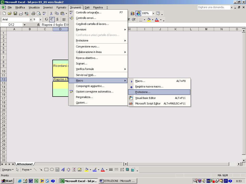 11.2) DAL MENU STRUMENTI SELEZIONARE