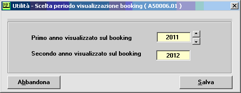 4. DATE VISUALIZZAZIONE BOOKING Se, richiamando il Booking, non viene visualizzato l anno 20xx+1, è necessario impostare le nuove date per la visualizzazione dello stesso, in quanto il nuovo anno di