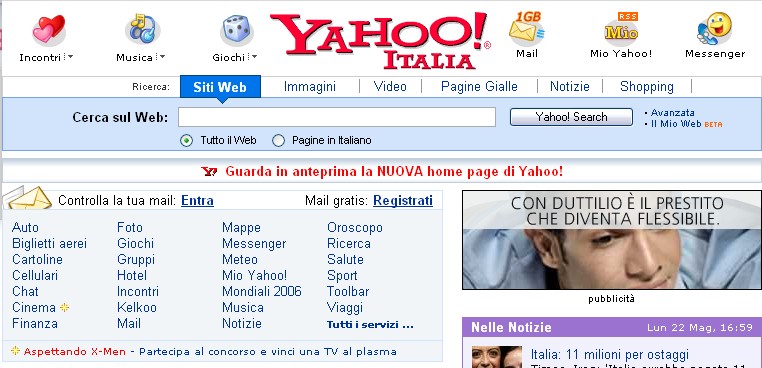 I motori di ricerca I più importanti sono www.google.it www.yahoo.