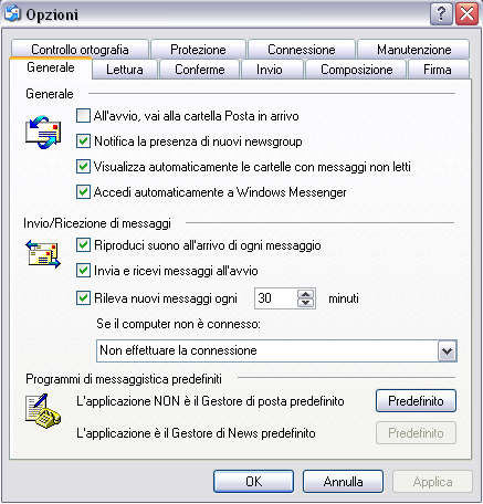 Le opzioni di Outlook Consentono di impostare scelte per: Il programma Invio e la