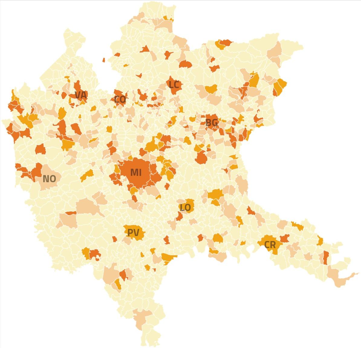 particolare verso le aree centrali e semicentrali, anche per effetto del rafforzamento di Milano (potenziamento