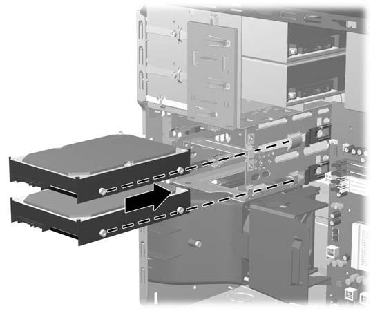 Installazione di un'unità disco rigido interna da 3,5" NOTA: Il sistema non supporta le unità disco rigido Parallel ATA (PATA). 1.