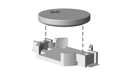 5. Togliere il pannello di accesso del computer. 6. Individuare la batteria e il relativo supporto sulla scheda di sistema.