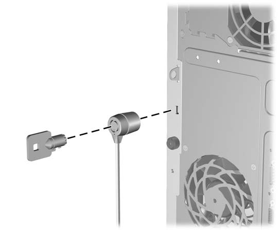 C Dispositivi di sicurezza esterni NOTA: Per informazioni sulle funzioni di sicurezza dei dati, consultare la Guida dell'utility Computer Setup (F10), la Guida di Desktop Management e la Guida di HP