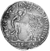 424 425 424 Francesco I (1574-1587) Piastra 1584 - Busto corazzato a d. - R/ San Giovanni Battista - CNI 85/89; D.G. 15 (AG g. 26,8) RR Lettere piccole BB 680 425 Piastra 1584 - Busto corazzato a d.