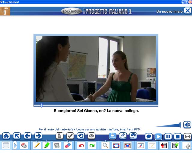 Dal tasto Video si passa direttamente all Episodio dell unità didattica in questione, tratto dal DVD Progetto italiano Junior Video.