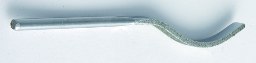 Lime diamantate mini con legante galvanico, lunghezza totale 140 mm, lunghezza rivestimento 40 mm, gambo quadro 2 x 2 mm Le lime diamantate mini vengono utilizzate per lavori di finitura e di