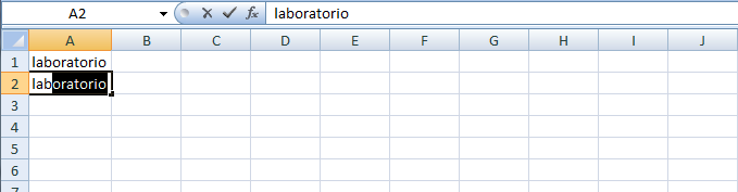 Lavorare con i dati Completamento automatico Digitando le prime lettere di un valore già presente nella stessa colonna verrà suggerito lo stesso valore visualizzato come selezione.