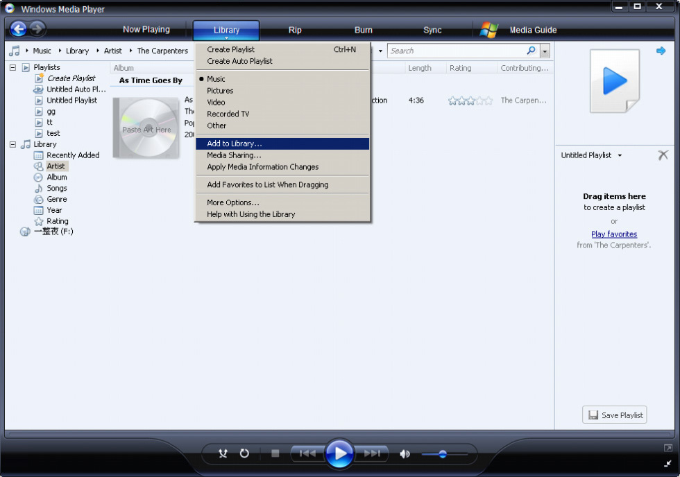 4 Organizzazione e trasferimento di immagini e musica tramite Windows Media Player 4.