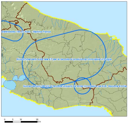 Nome intervento Livello di avanzamento Esigenza individuata nel Tipologia Regioni coinvolte Motivazione elettrica (NUOVI) INTERVENTI SULLA RETE AT PER LA RACCOLTA DI PRODUZIONE RINNOVABILE IN PUGLIA