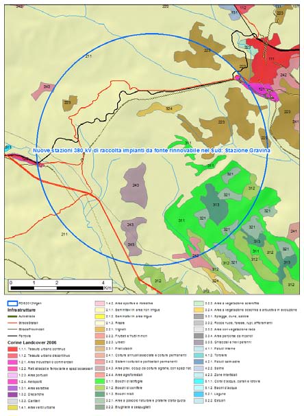 Uso del suolo Nella figura che segue si riporta la rappresentazione dell uso del suolo dell area analizzata. L area di studio è ricoperta per quasi metà della sua superficie da boschi di latifoglie.