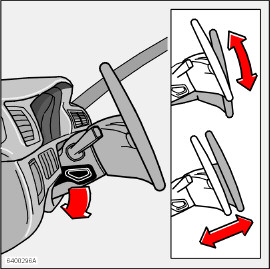 Strumenti e comandi Regolazione del volante Il volante può essere regolato sia in senso verticale che longitudinale.