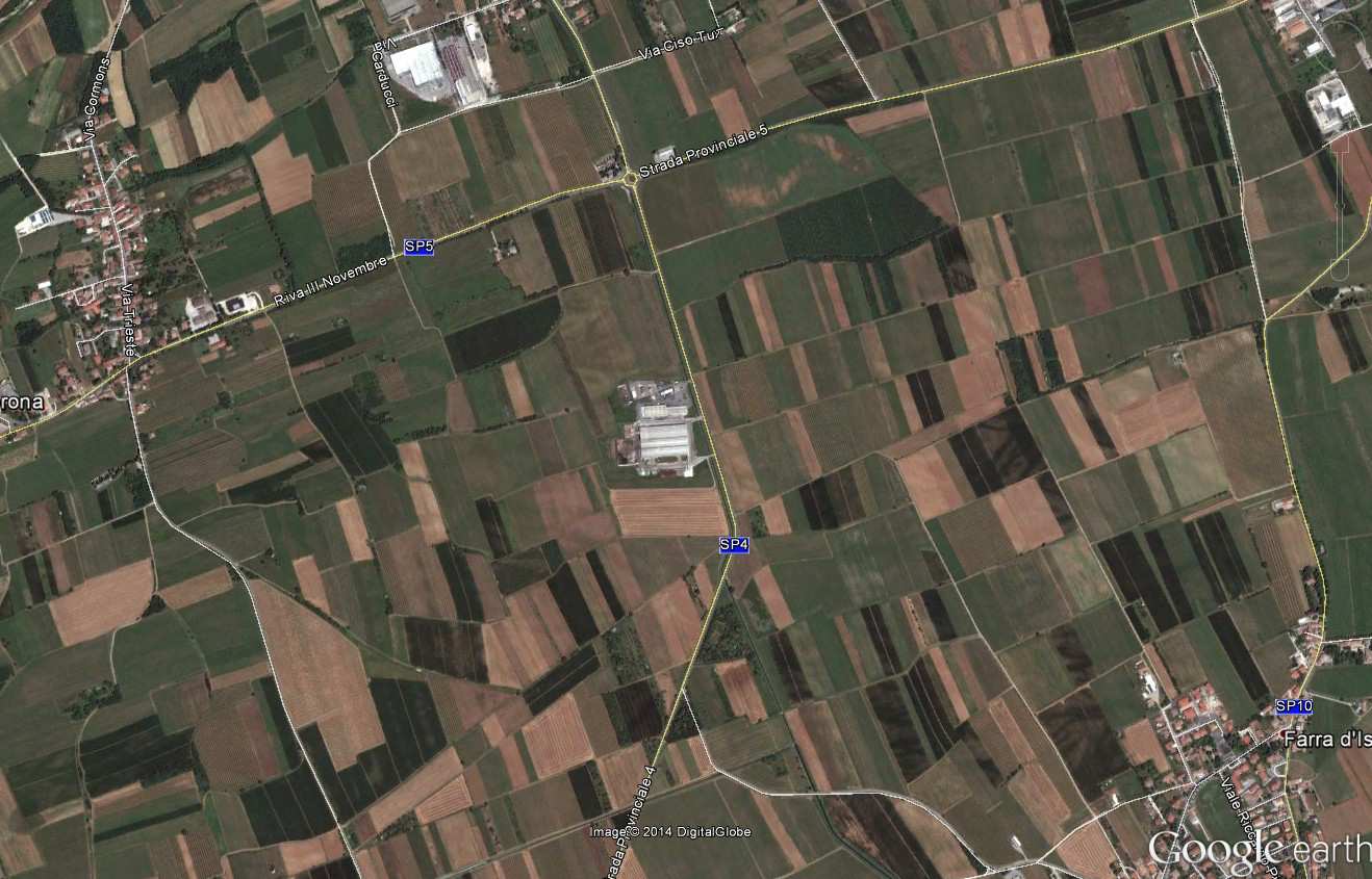 Figura 2 vista aerea dell area interente il sito fonte: Google earth immagine 2012 Per quanto riguarda gli aspetti acustici, ad oggi il Comune di Moraro non ha predisposto alcuna zonizzazione