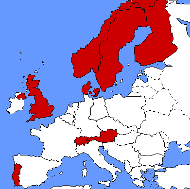 EFTA La Gran Bretagna, rifiutando l ingresso nella Comunità europea, realizzò