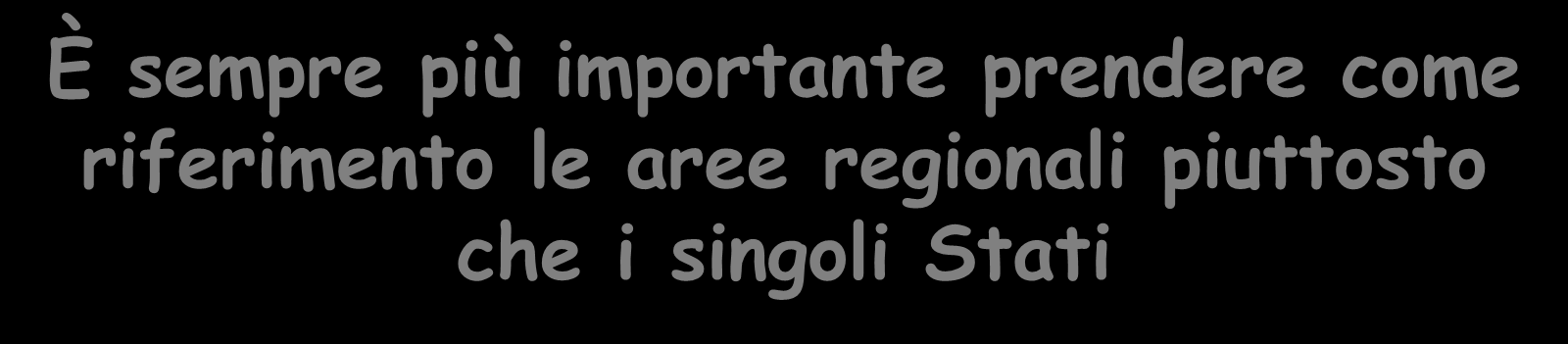 Perché occuparsi dei mercati regionali?