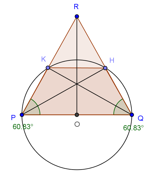 Il quadrilatero PQHK è inscrittibile in una circonferenza poiché il triangolo PQK, essendo rettangolo, è inscrittibile in una [nella] circonferenza di diametro PQ e il triangolo PQH, essendo