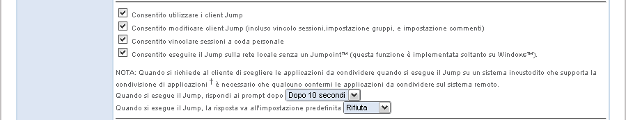 Account utente continua k m l n o p k l m n o p Il rappresentante può eseguire Jump su computer in cui sono installati client Jump.