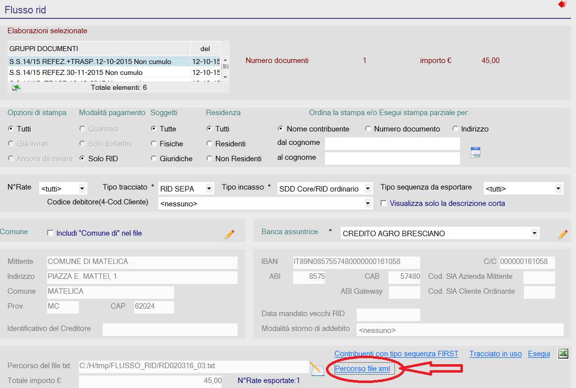 Per consultare l esito della conversione del file txt in xml cliccare sul bottone Percorso file xml A video si aprirà un file di testo contenente il riepilogo delle operazioni