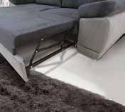 890 Cod. 6063S Salotto angolo con penisola sinistra, letto e contenitore in tessuto eco-nabuk cm. 280x198 h.76/92 p.