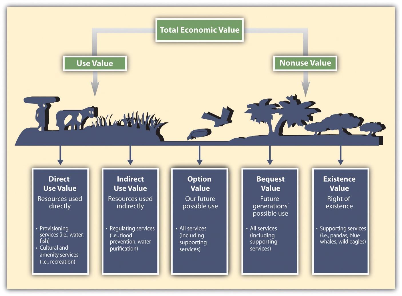 Valore economico totale Concetto di valore economico totale basato sulla welfare economics VET = VU