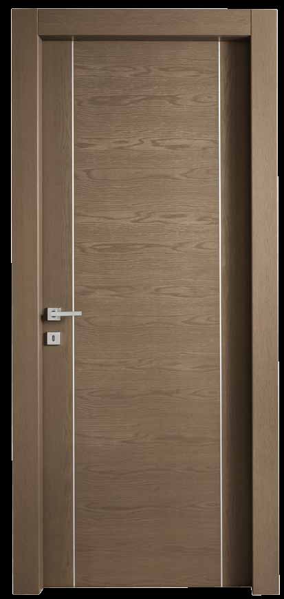 Infinita Infinita Finitura: Rovere tortora cera con 2 inserti verticali cromo satinato Telaio: Design Finishing: Tortora tinted oak with 2 satin chrome inserts Frame: