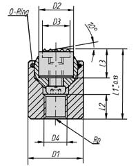 Serie 97... Unità a sfera oscillante ø17 36 con sfera intercambiabile componibile Corpo cilindrico liscio Materiale: Corpo: in acciaio temperato Sfera: in acciaio inox ad alta resistenza Inserti: esec.